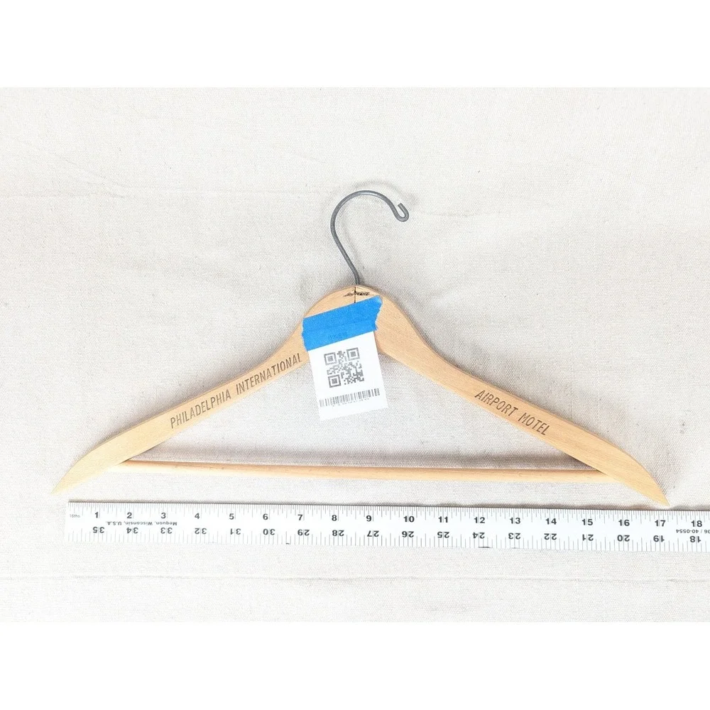 Philadelphia International Airport Motel Wooden Clothes Hanger Vintage Hotel ...
